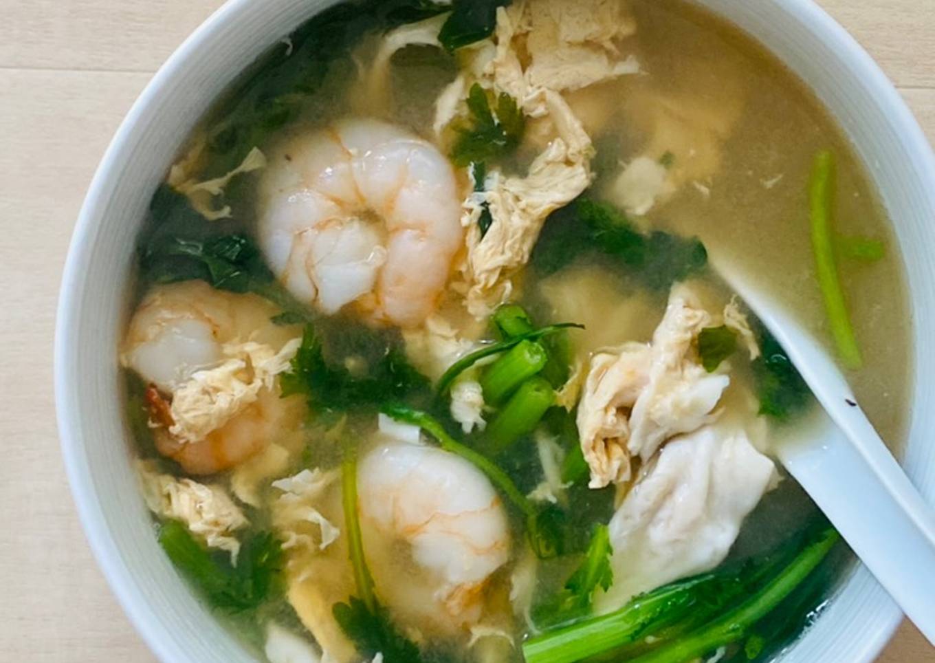 Japanese Chrysanthemum Garlands (Tang-Oh) Egg Drop miso soup