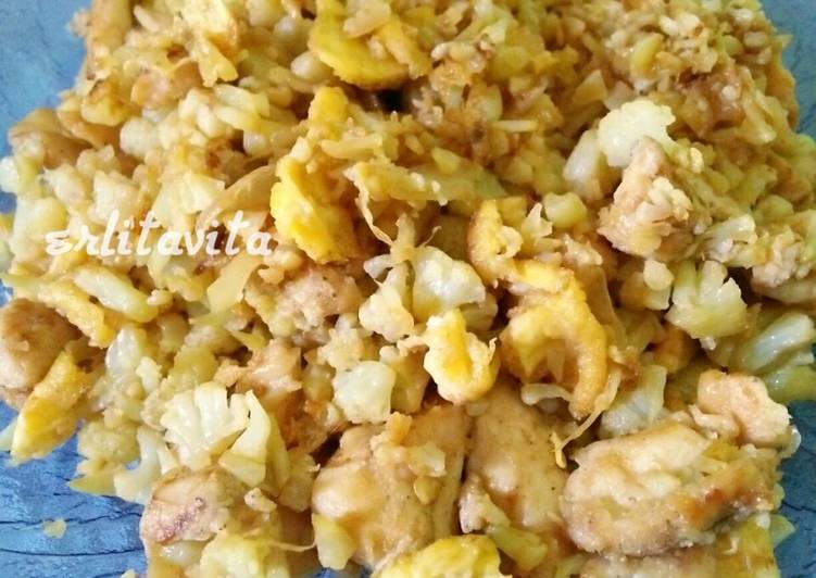 Nasi Goreng Diet Cauliflower fried rice (bunga kol)