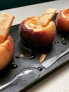 Une photo de Pêche façon cheesecake