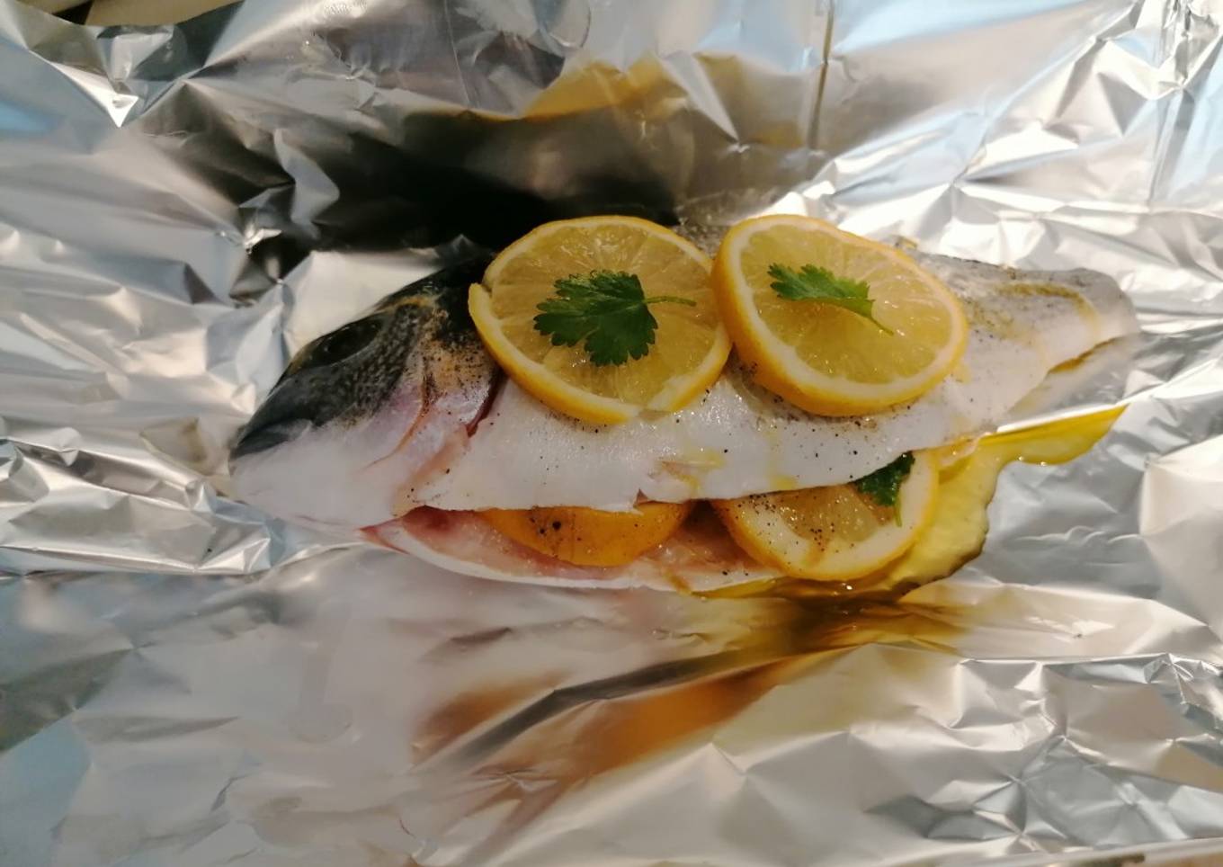 Papillote de daurade gingembre citron, coriandre