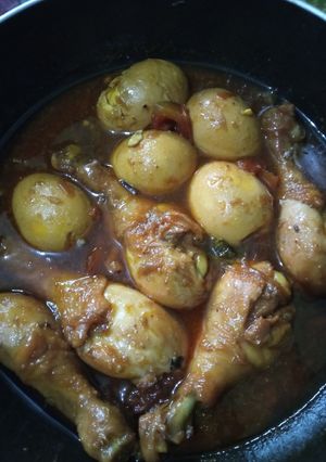 Foto resep Semur ayam bertelur