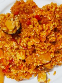 Una foto de Paella de marisco rápida