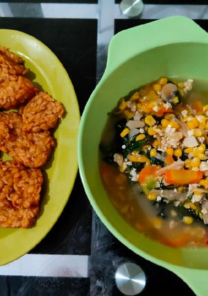 Foto resep Tumis kangkung jagung wortel teri simple