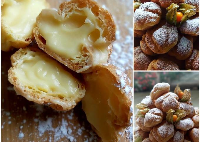 Восхитительные тающие во рту профитроли с заварным кремом 😋❤