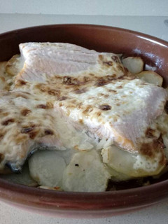 Una foto de Salmón al horno con mayonesa