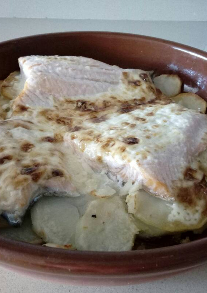 Una foto de Salmón al horno con mayonesa