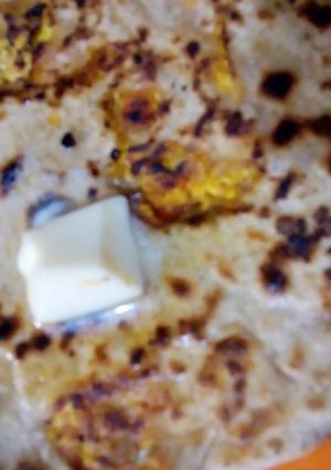 A picture of Leftover gobhi ki sabzi ka paratha.