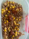 Insalata di farro con pomodorini secchi, ceci e mais