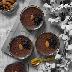 A picture of Chocolate and Toasted Almond Tapioca Pudding.