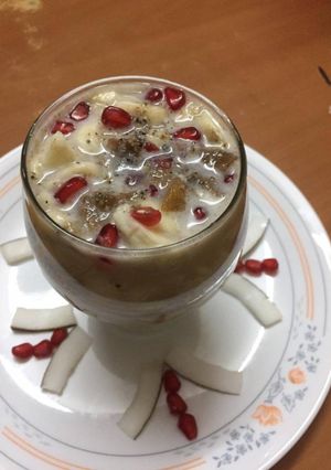 A picture of Coconut milk fruit salad (no sugar).