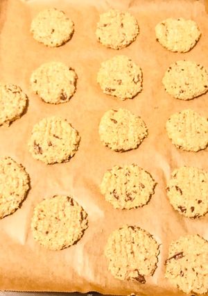 Φωτογραφία της συνταγής Cookies χωρίς βούτυρο χωρίς ζάχαρη με γεύση μπανάνα βρώμη και σοκολάτα !