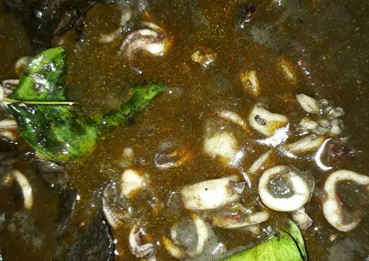 Resep Cumi masak kuah hitam pedas manis, Enak Banget