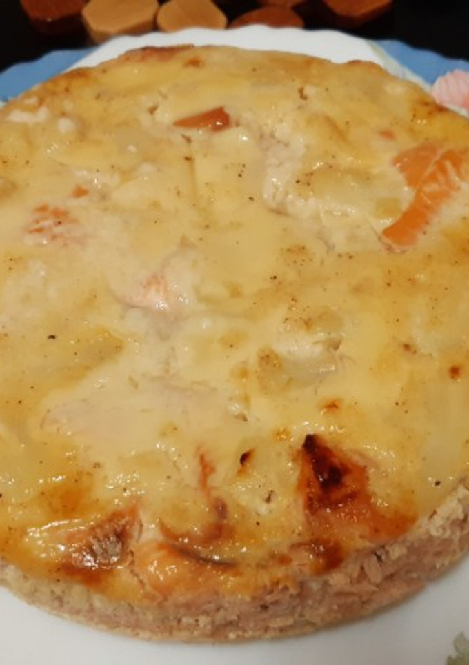 Una foto de Pastel de coliflor y trucha