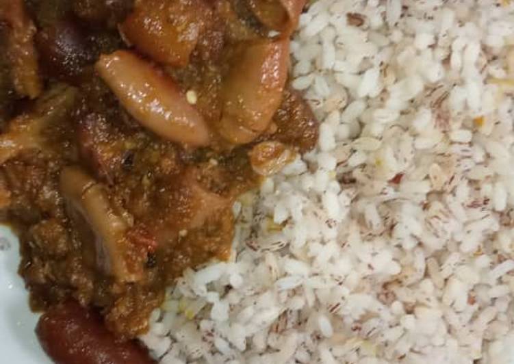 simple Ofada rice with sauce Recipe | Quick to make Ofada rice with sauce Quick
