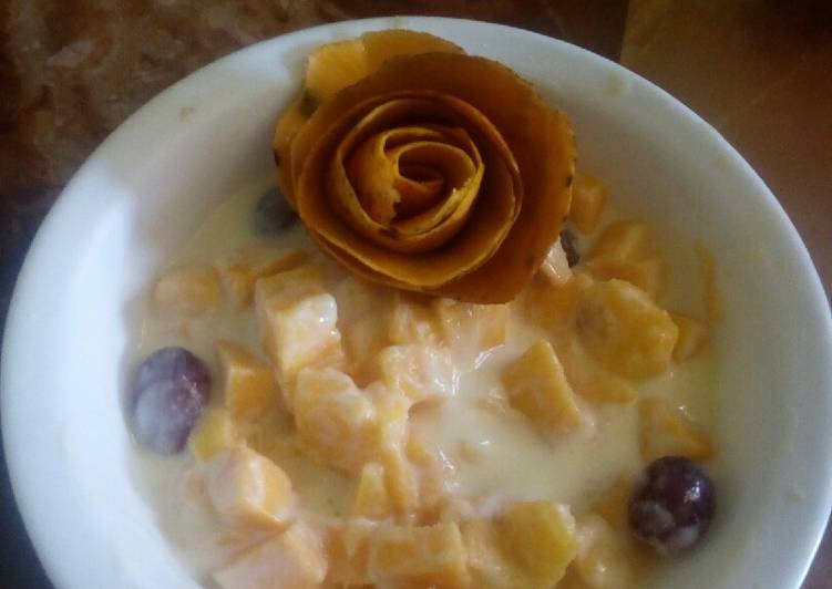 Simple Way to Make Homemade Yogurt mango salad #author marathon #