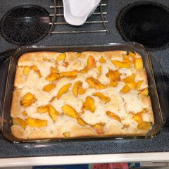 A picture of Peach cobbler.