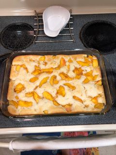 A picture of Peach cobbler.