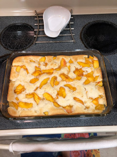A picture of Peach cobbler.