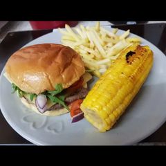 Steak Burger with Salsa Topping. 😍😃 A picture of Steak Burger with Salsa Topping. 😍😃.