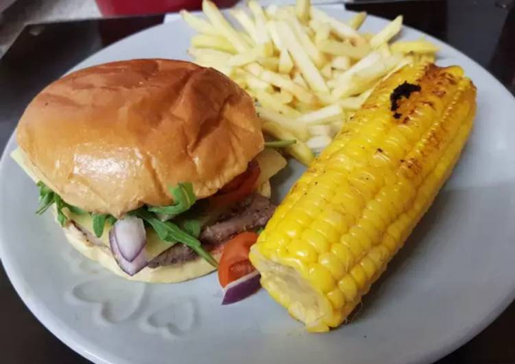 Steak Burger with Salsa Topping. ?😃