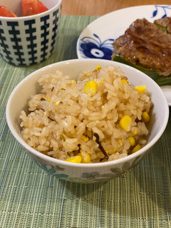 Gambar Corn and Konbu Japanese mixed rice / “Takikomi - Gohan” 🌽 🇯🇵