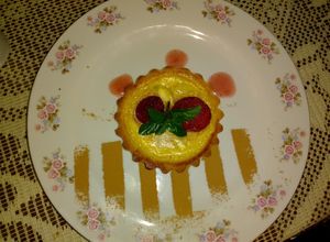Una foto de Clafoutis de fresas