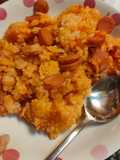 ข้าวผัดไส้กรอกซอสมะเขือเทศมายองเนส