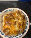 Tarta de cebolla, choclo y huevo al air fryer