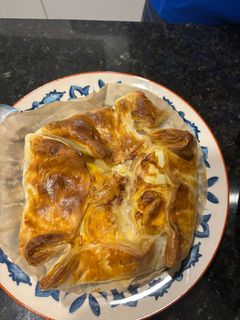 Una foto de Tarta de cebolla, choclo y huevo al air fryer