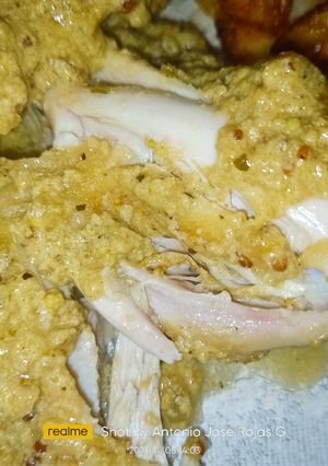 Una foto de Jamoncito de pollo con salsa de mostazas