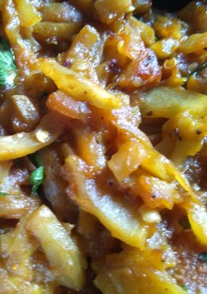 A picture of Bottle gourd stir fry.