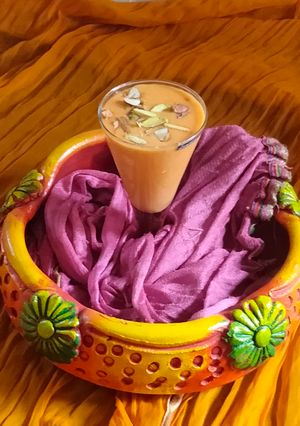 A picture of Papaya milkshake (creamy papaya milk shake 😋).