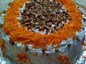 Una foto de pastel de zanahoria