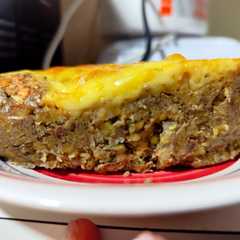 Una foto de Pastel de lentejas y zapallo italiano (zucchini, calabacín)