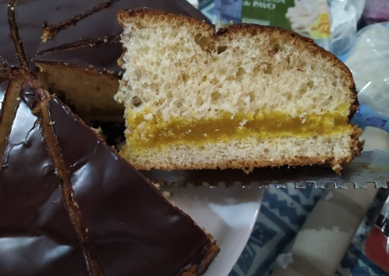 Cuñas de chocolate y crema