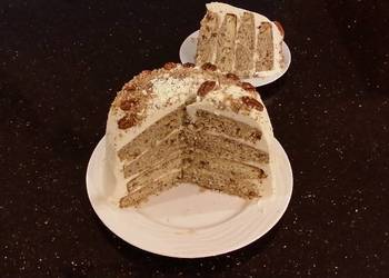 Easy Recipe Toasted Butter Pecan Layer Cake with Whipped White Chocolate Cream Delicious and Healthy