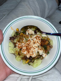 A picture of Southwest Quinoa salad with zesty lime dressing.