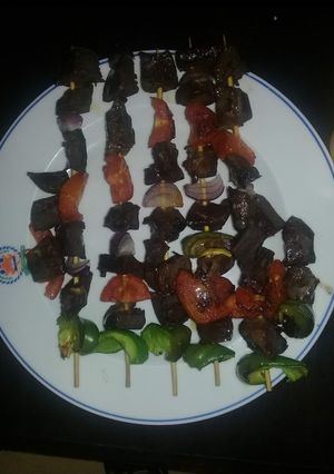 A picture of Mshikaki(Skewers)-Liver.