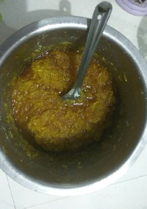 A picture of Keri khaman(ગળ્યું ખમણ).