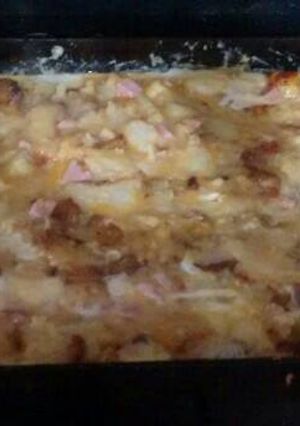 Una foto de Tortilla de papa, panceta y queso cremoso. A LA PLANCHETA 😍😍😍