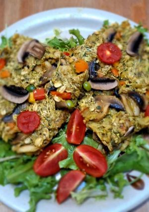 Gombás-cukkinis sült zabkása TÉNÉ recept fotója