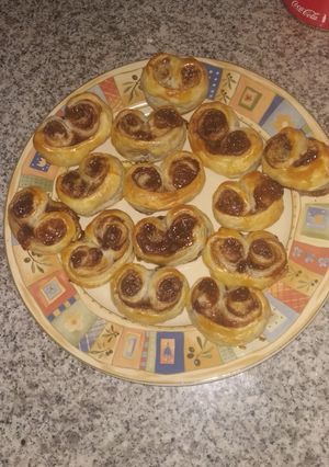 Una foto de Palmeras de hojaldre con nocilla
