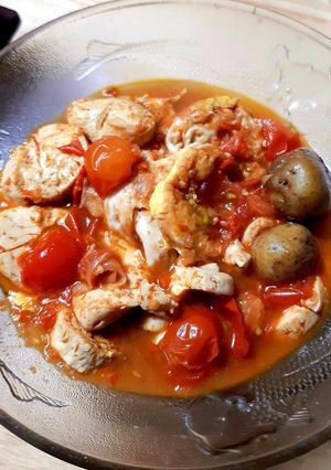 Foto resep Tofu Kentang Tomat Ceri Pedas