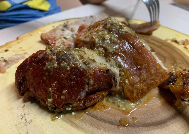 Super Easy Roasted Pork with Mustard and Coriander Seeds Gravy