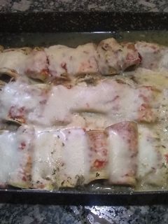 Una foto de Canelones "sin masa" ricos y muy fáciles