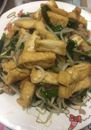 รูปของ ผัดถั่วงอกเต้าหู้หมูสับ