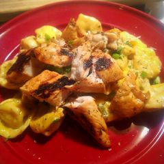 A picture of Jerk Chicken Alfredo.