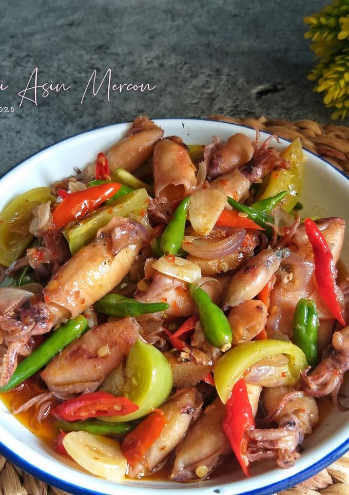 Foto resep Cumi Asin Mercon