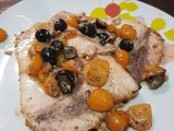 Swordfish with Cherry Tomatoes and Olives