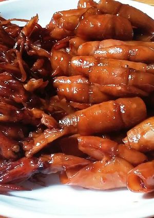 Hình của món Mực sốt me cay.